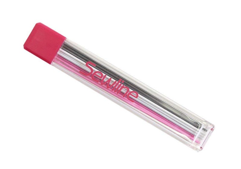 Sewline Mechanical Fabric Pencil Lead Refill, White, Black and Pink - Image 1